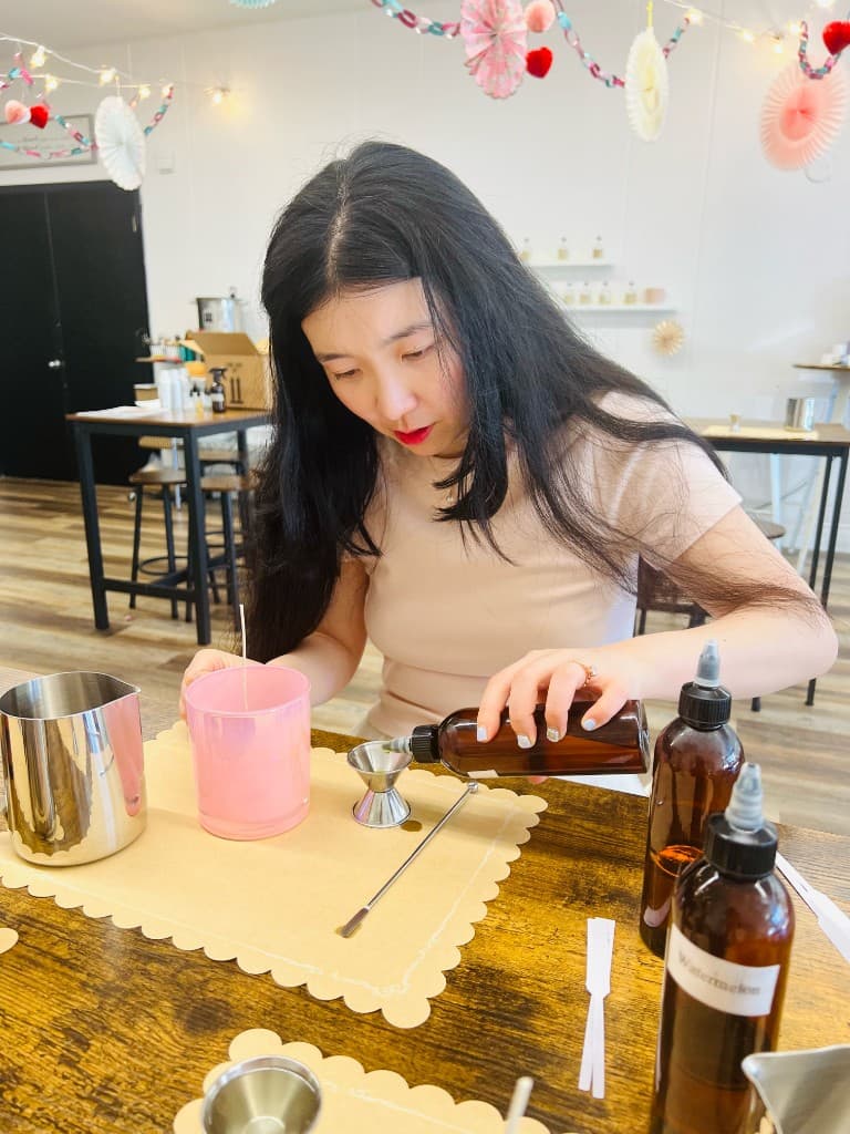 Making candles at a workshop